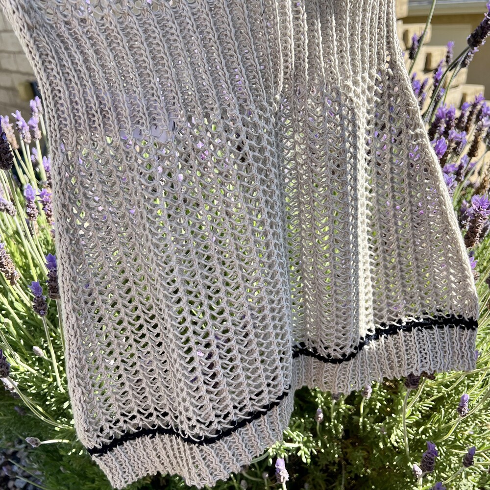 NWT Victoria Beckham Crochet Knit Midi Skirt Mesh Silver Beige Size 2 US 6 S / M - Picture 5 of 8